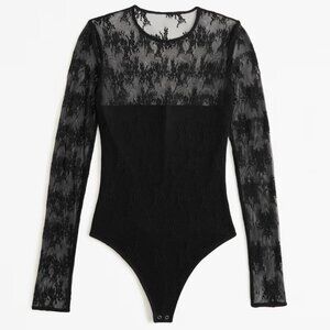NWT Abercrombie Long-Sleeve Lace Bodysuit